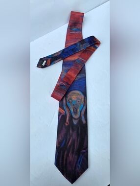 Ralph Marlin VINTAGE 1994 Edwin Munch "The Scream" men's tie 53" X 3 ¾”